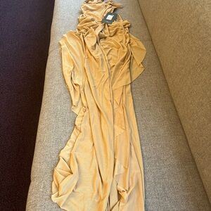 NWT - Fashion Nova - Sunshine See Through Cover Up Jumpsuit - Mocha - Size XS